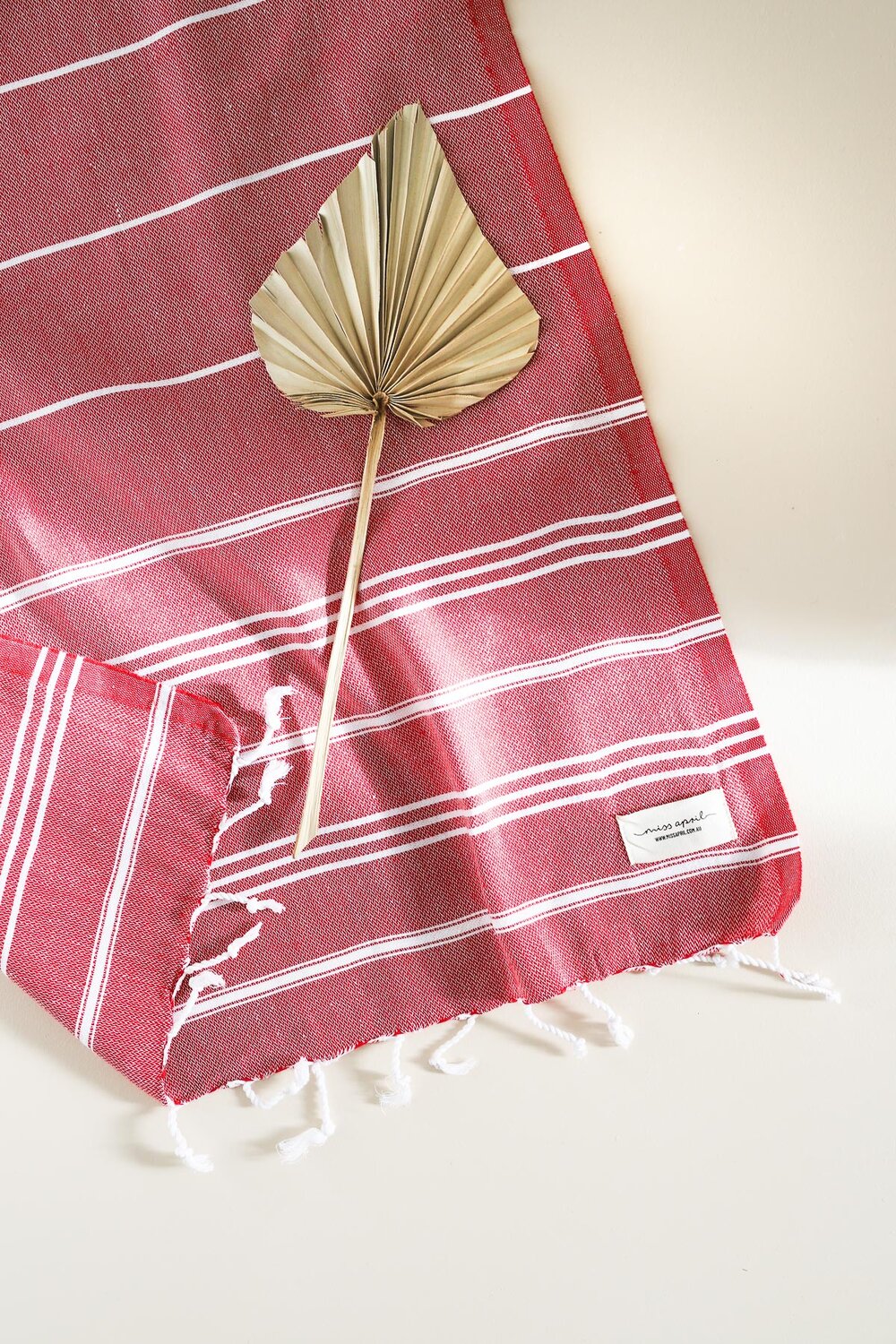 Miss April - Classic Turkish Cotton Hand Towel (Red)