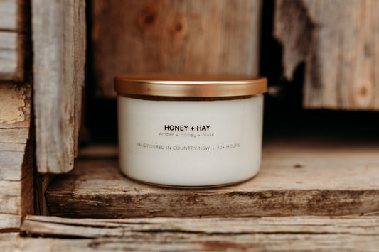 Meeraboo - Honey + Hay Gold Lid Soy Candle